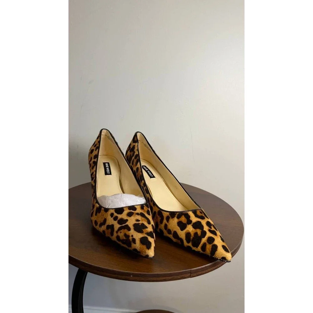 Nine West Arlene Pumps 9M Leopard Print Pointy Toe Kitten Heel NIB msrp$119 - Picture 6 of 15